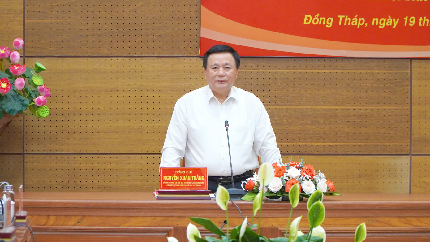 Ông Nguyễn Xuân Thắng phát biểu tại buổi làm việc