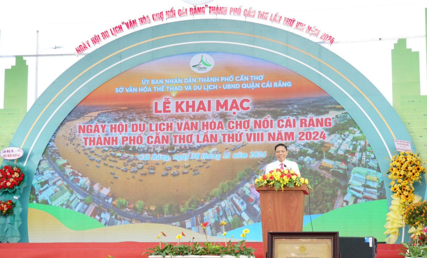 Ông Nguyễn Thực Hiện, Phó chủ tịch UBND TP Cần Thơ phát biểu. Ảnh: Hòa Hội Ông Nguyễn Thực Hiện, Phó chủ tịch UBND TP Cần Thơ phát biểu. Ảnh: Hòa Hội