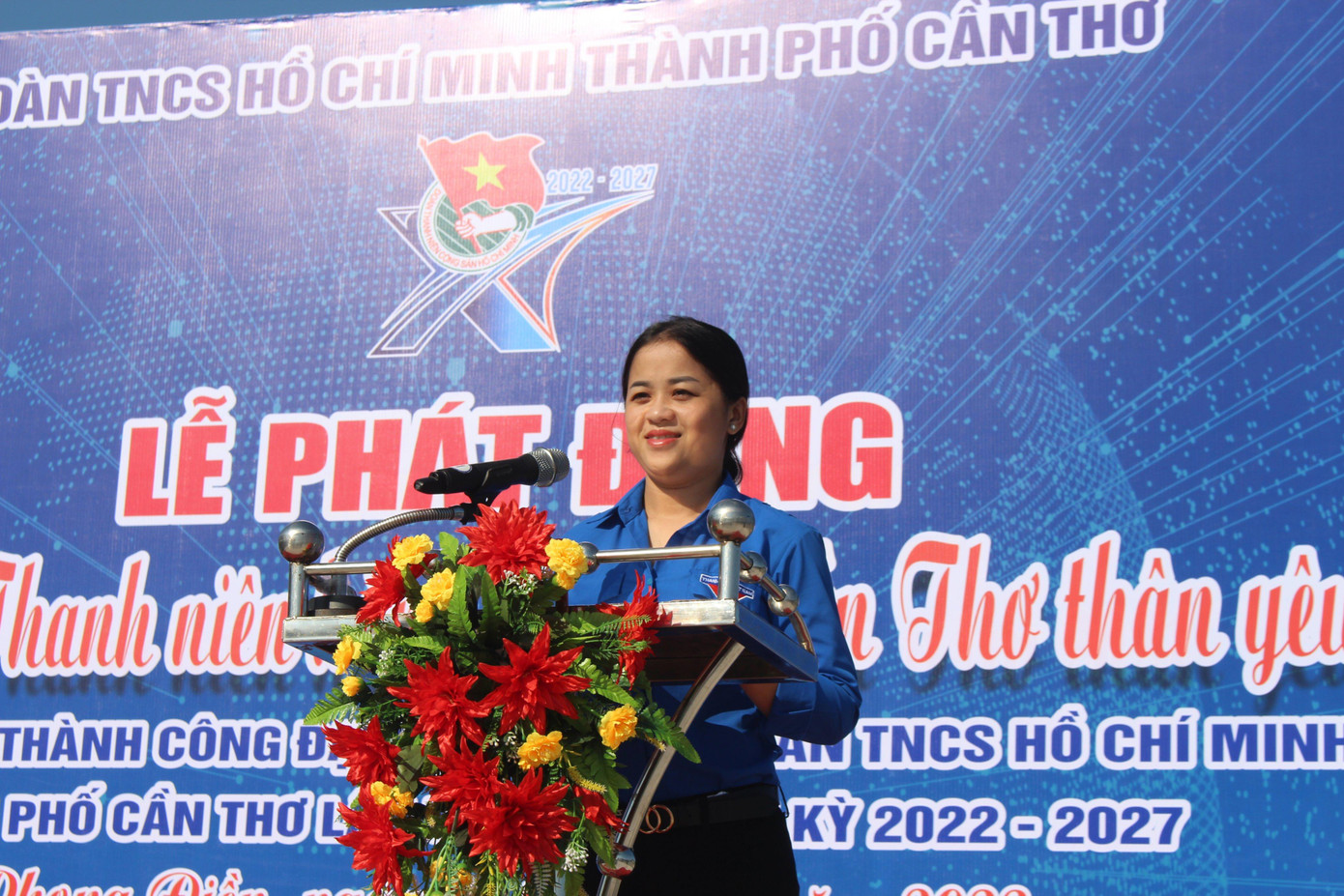 Chị Lư Thị Ngọc Anh, Bí thư Thành Đoàn Cần Thơ phát biểu. Ảnh: TĐCT Chị Lư Thị Ngọc Anh, Bí thư Thành Đoàn Cần Thơ phát biểu. Ảnh: TĐCT