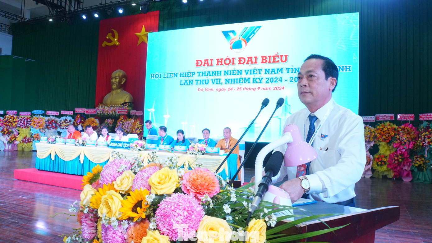 Ông Lâm Minh Đằng - Phó Bí thư Tỉnh ủy Trà Vinh phát biểu tại đại hội. Ảnh: Hòa Hội Ông Lâm Minh Đằng - Phó Bí thư Tỉnh ủy Trà Vinh phát biểu tại đại hội. Ảnh: Hòa Hội