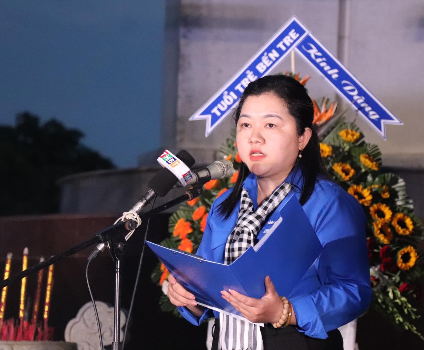 Chị Lâm Như Quỳnh - Bí thư Tỉnh Đoàn Bến Tre phát biểu.