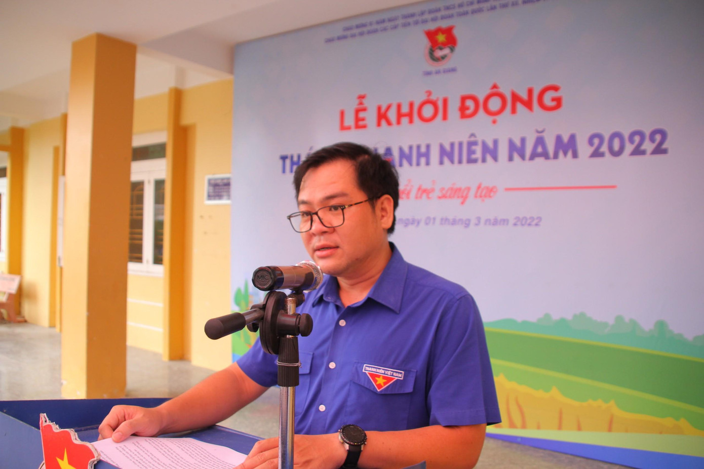 Anh Phan Duy Bằng, Phó Bí thư Tỉnh đoàn An Giang phát biểu