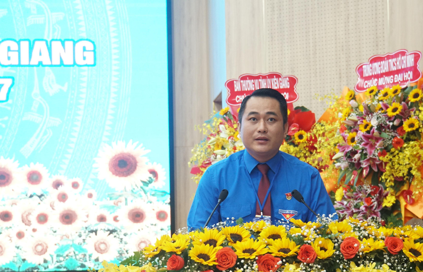 Anh Phan Đình Nhân, Bí thư Tỉnh Đoàn Kiên Giang phát biểu