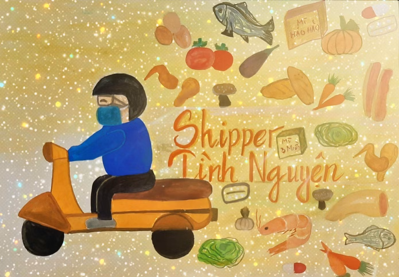 Trong lúc khó khăn luôn có những mô hình hay " shipper tình nguyện " ra đời để hỗ trợ bà con trong khu phong tỏa, cách ly mua nhu yếu phẩm. Đó là hình đẹp của các bạn đoàn viên trong mùa dịch.