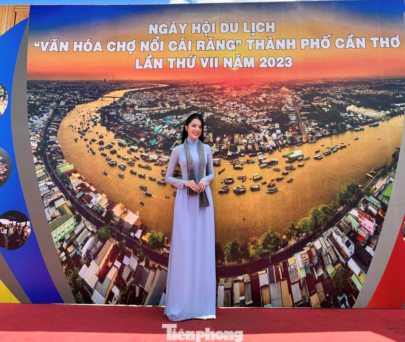 Hoa khôi, Đại sứ du lịch TP Cần Thơ Huỳnh Thúy Vi duyên dáng với tà áo dài tại ngày hội du lịch chợ nổi Cái Răng. Ảnh: Hòa Hội. Hoa khôi, Đại sứ du lịch TP Cần Thơ Huỳnh Thúy Vi duyên dáng với tà áo dài tại ngày hội du lịch chợ nổi Cái Răng. Ảnh: Hòa Hội.