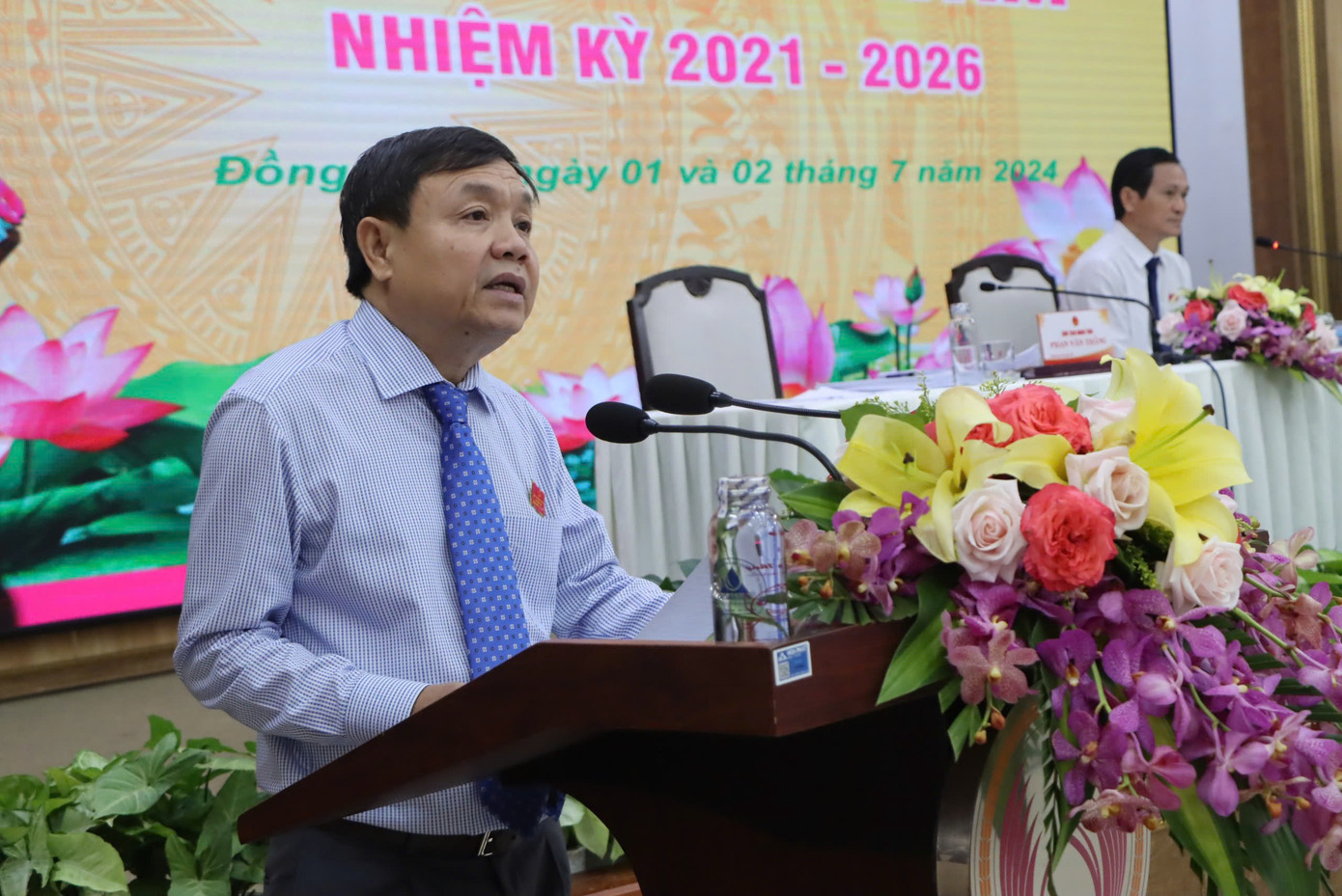 Ông Phan Văn Thắng - Chủ tịch HĐND tỉnh Đồng Tháp phát biểu.