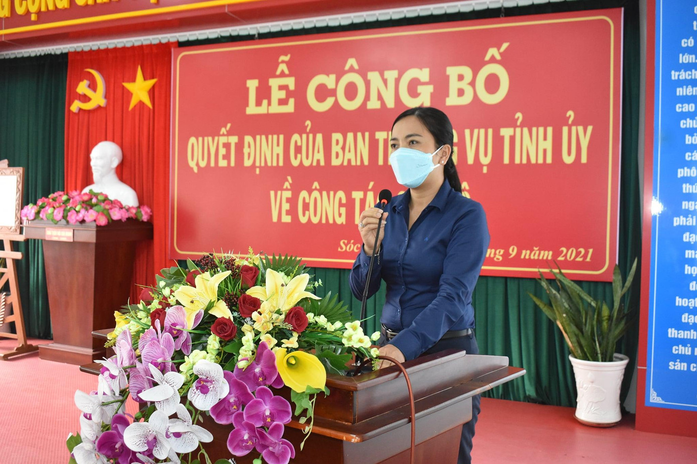 Tân Bí thư Tỉnh đoàn Sóc Trăng Triệu Thị Ngọc Diễm phát biểu tại hội nghị