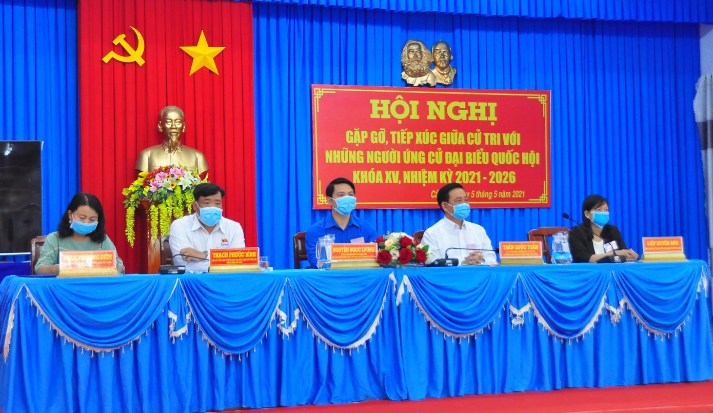 Các ứng viên Đại biểu Quốc hội khóa XV tỉnh Trà Vinh, nhiệm kỳ 2021 - 2026, đơn vị số 1. - Ảnh: Hòa Hội Các ứng viên Đại biểu Quốc hội khóa XV tỉnh Trà Vinh, nhiệm kỳ 2021 - 2026, đơn vị số 1. - Ảnh: Hòa Hội