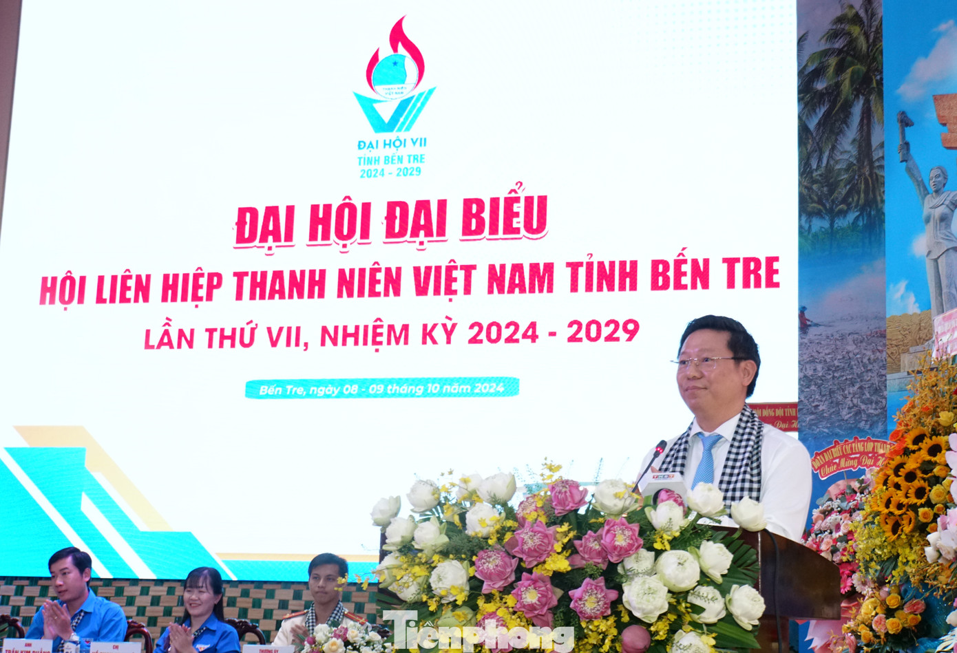 Ông Trần Thanh Lâm - Phó Bí thư thường trực Tỉnh ủy Bến Tre phát biểu tại đại hội. Ảnh: Hòa Hội