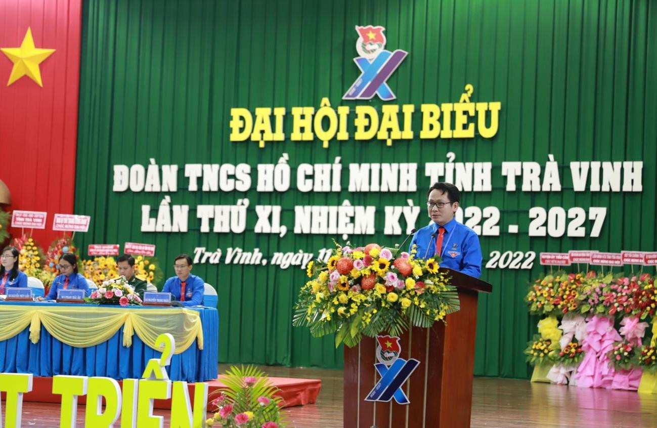 Anh Trần Trí Cường - Bí thư Tỉnh đoàn Trà Vinh phát biểu