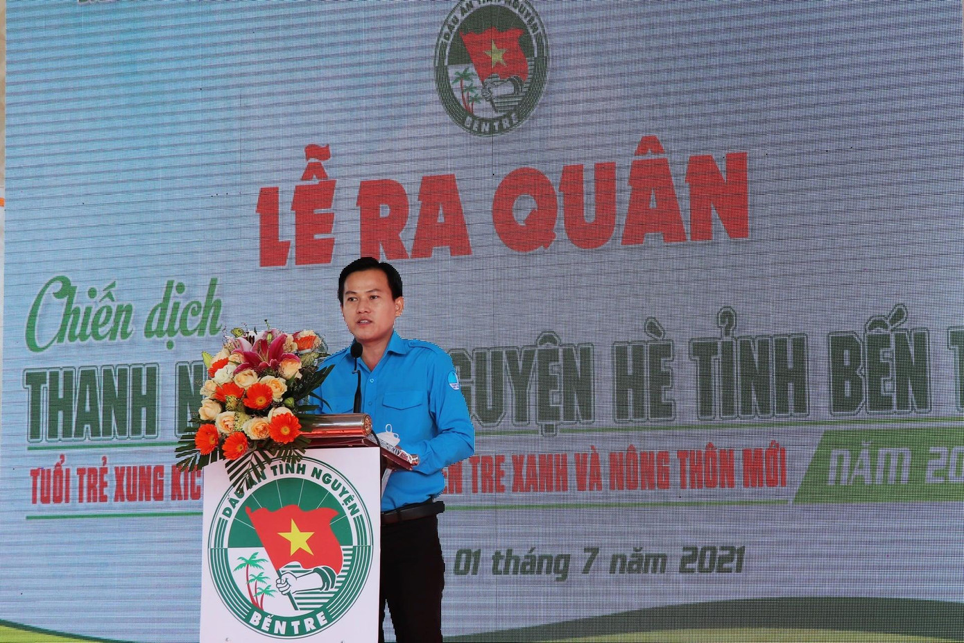 Anh Hà Quốc Cường - Bí thư Tỉnh đoàn Bến Tre phát biểu