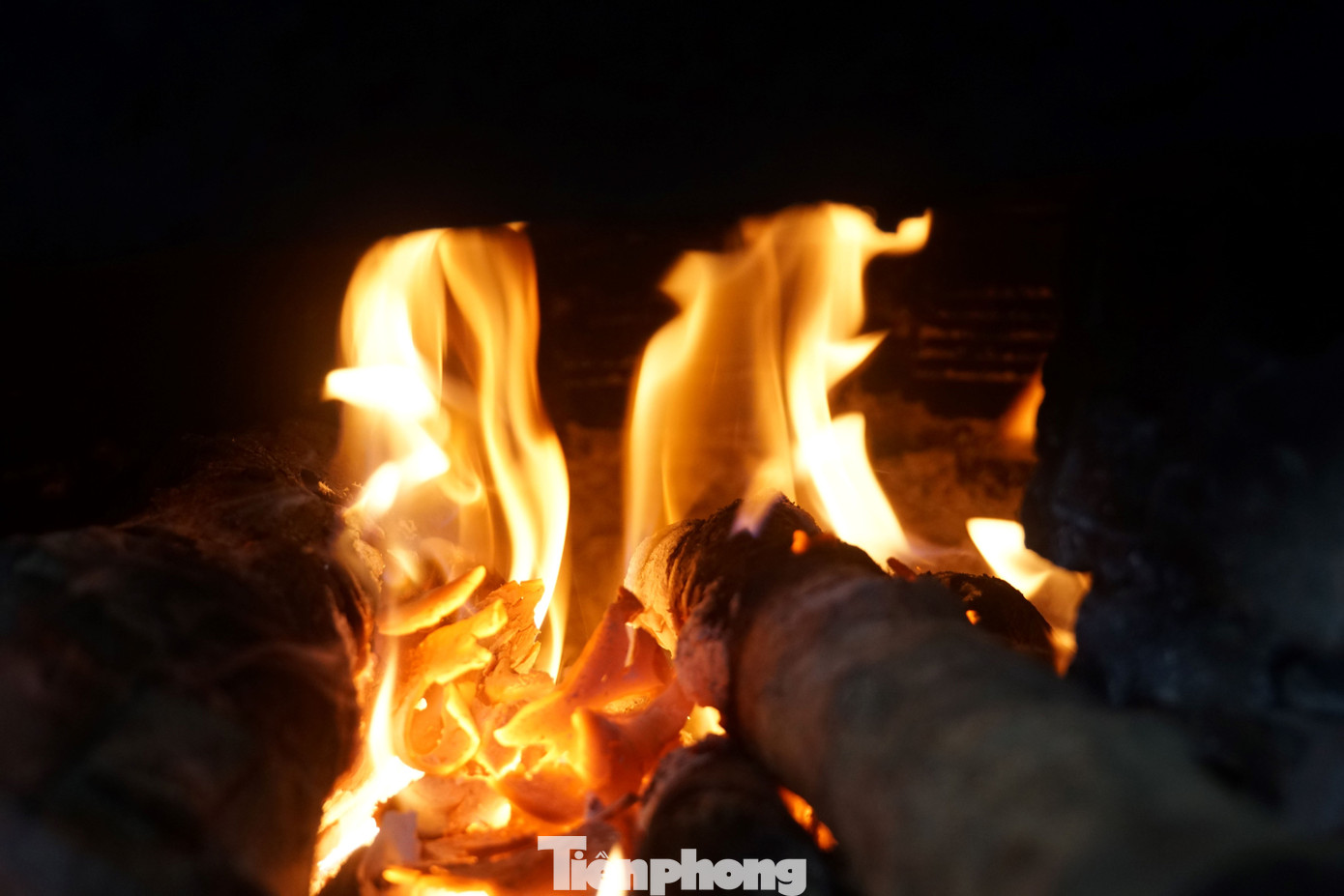 "Bếp điện sẽ tiết kiệm thời gian và không mất công canh lửa, nhưng ông bà mình đã nói rồi, nấu ăn không gì ngon bằng củi lửa. Những đòn bánh tét của gia đình tôi chỉ dùng cây nhà lá vườn", bà Xinh bộc bạch. Ảnh: Hòa Hội.