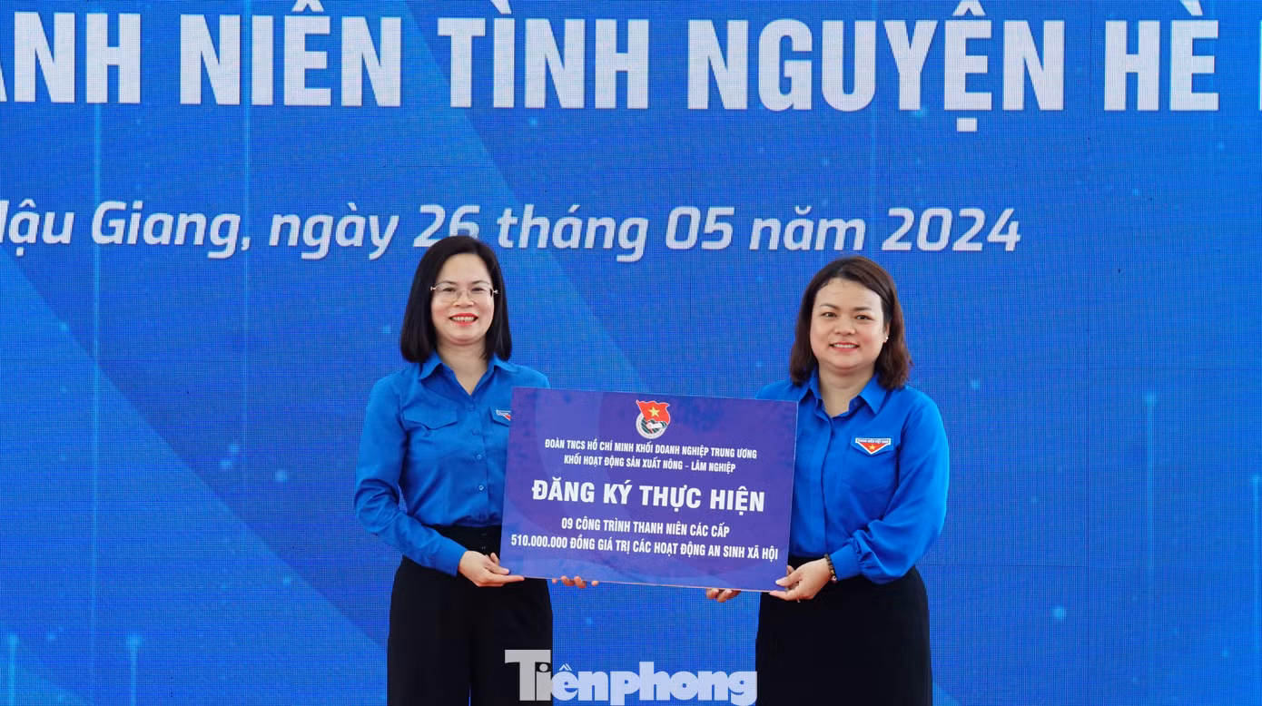 Đơn vị trực thuộc Đoàn khối Doanh nghiệp Trung ương đăng ký thực hiện công trình an sinh xã hội. Ảnh: Hòa Hội Đơn vị trực thuộc Đoàn khối Doanh nghiệp Trung ương đăng ký thực hiện công trình an sinh xã hội. Ảnh: Hòa Hội