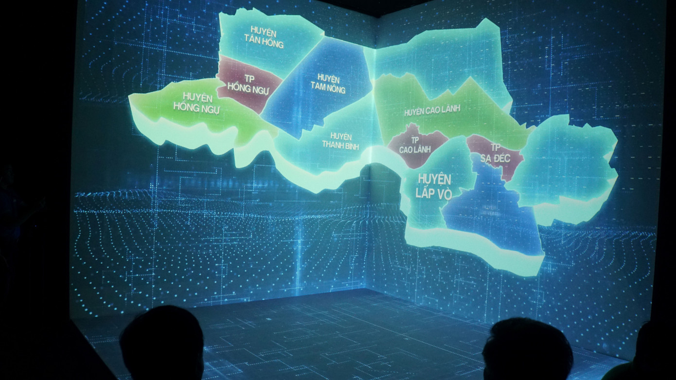 Phòng chiếu phim 3D Mapping về vòng đời và sự phát triển của cây xoài. Ảnh: An Bình