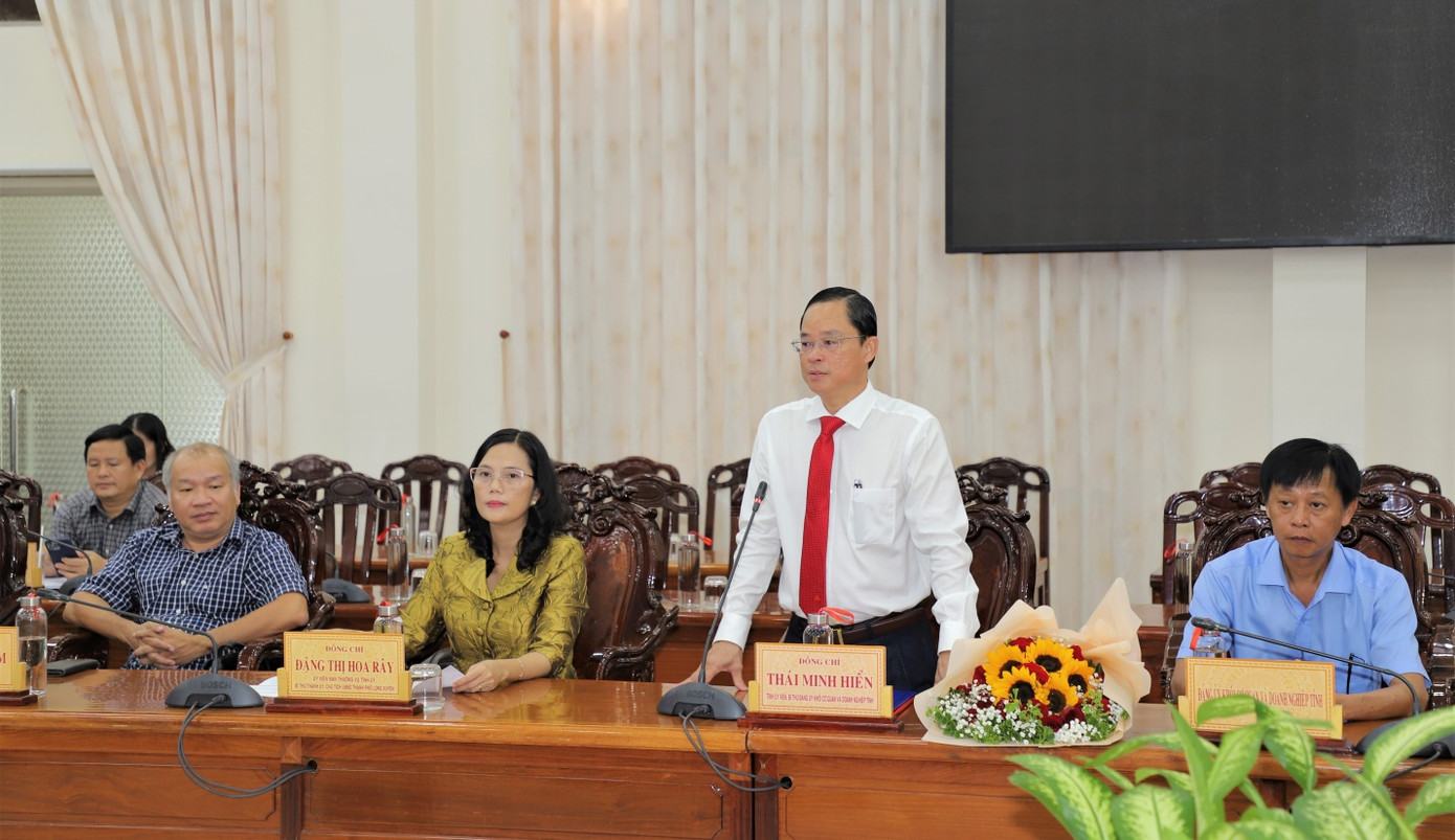 Giám đốc Sở TN&amp;MT tỉnh An Giang Thái Minh Hiển phát biểu nhận nhiệm vụ.