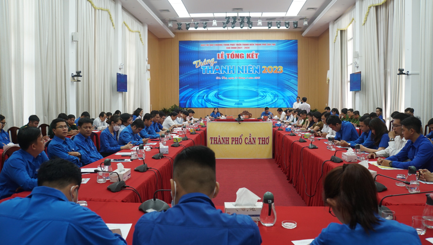 Quang cảnh tổng kết Tháng thanh niên tại Cần Thơ. Ảnh: An Bình