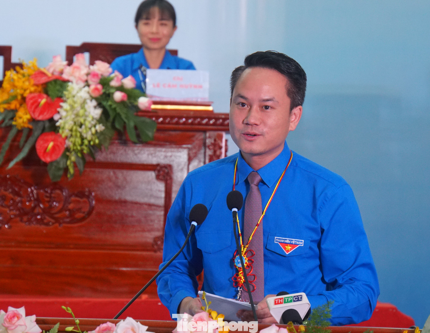 Anh Nguyễn Kim Quy - Phó Chủ tịch thường trực Trung ương Hội LHTN Việt Nam phát biểu. Ảnh: Hòa Hội