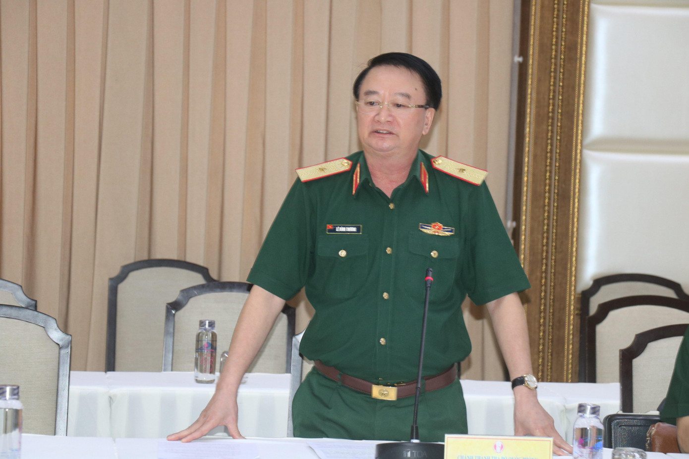 Thiếu tướng Lê Đình Thương, Trưởng Đoàn thanh tra phát biểu Thiếu tướng Lê Đình Thương, Trưởng Đoàn thanh tra phát biểu