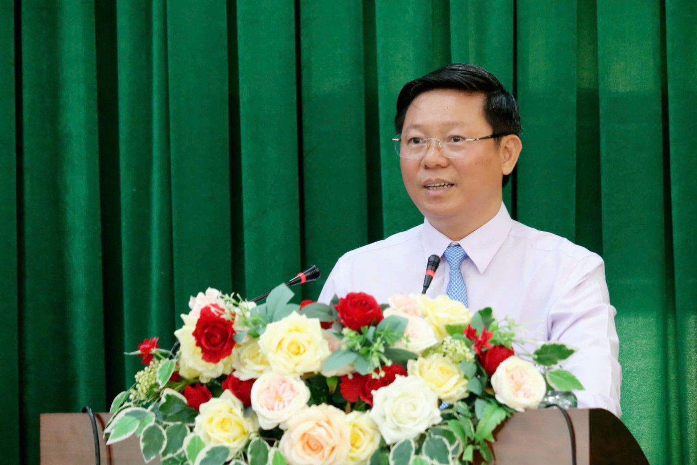 Ông Trần Thanh Lâm - Phó Bí thư Thường trực Tỉnh ủy Bến Tre phát biểu tại hội nghị.