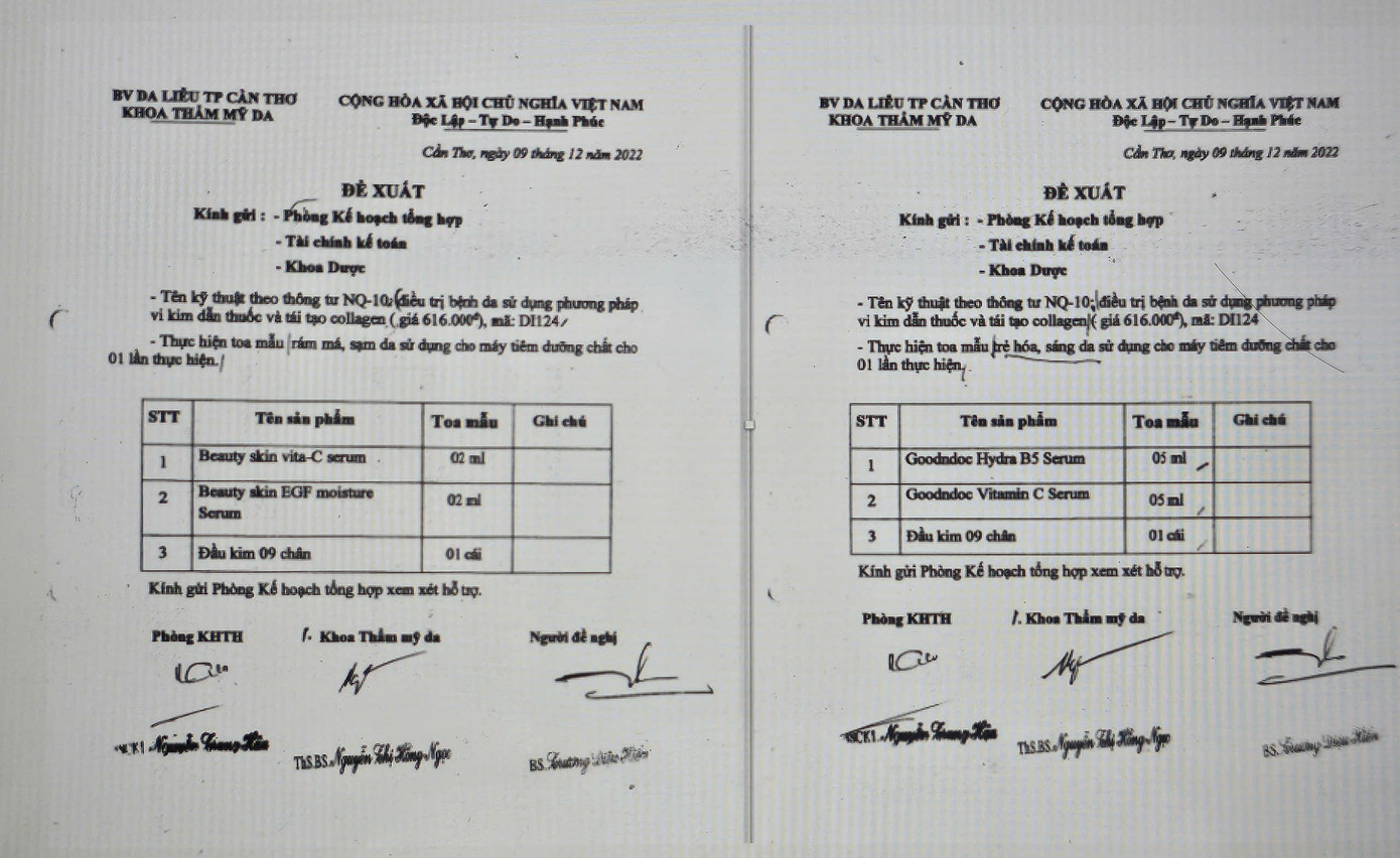 Phiếu đề xuất lập toa mẫu của Bệnh viện Da liễu TP. Cần Thơ có các thuốc bị phản ánh thời gian qua. Phiếu đề xuất lập toa mẫu của Bệnh viện Da liễu TP. Cần Thơ có các thuốc bị phản ánh thời gian qua.