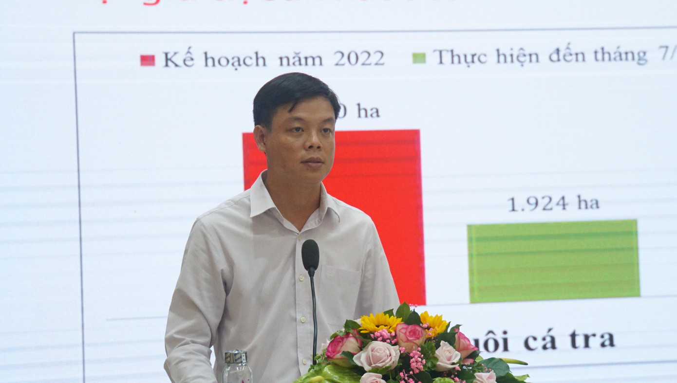 Ông Huỳnh Tấn Đạt, Phó Giám đốc Sở NN&amp;PTNT Đồng Tháp phát biểu