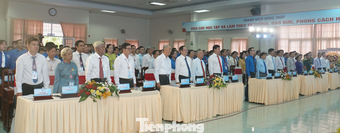 Lãnh đạo Trung ương Đoàn, tỉnh Đồng Tháp tham dự đại hội. Ảnh: Hòa Hội
