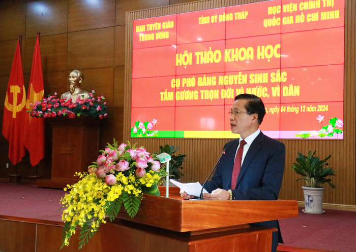 PGS.TS Hoàng Phúc Lâm - Phó Giám đốc Học viện Chính trị Quốc gia Hồ Chí Minh. Ảnh: C. Tiên.