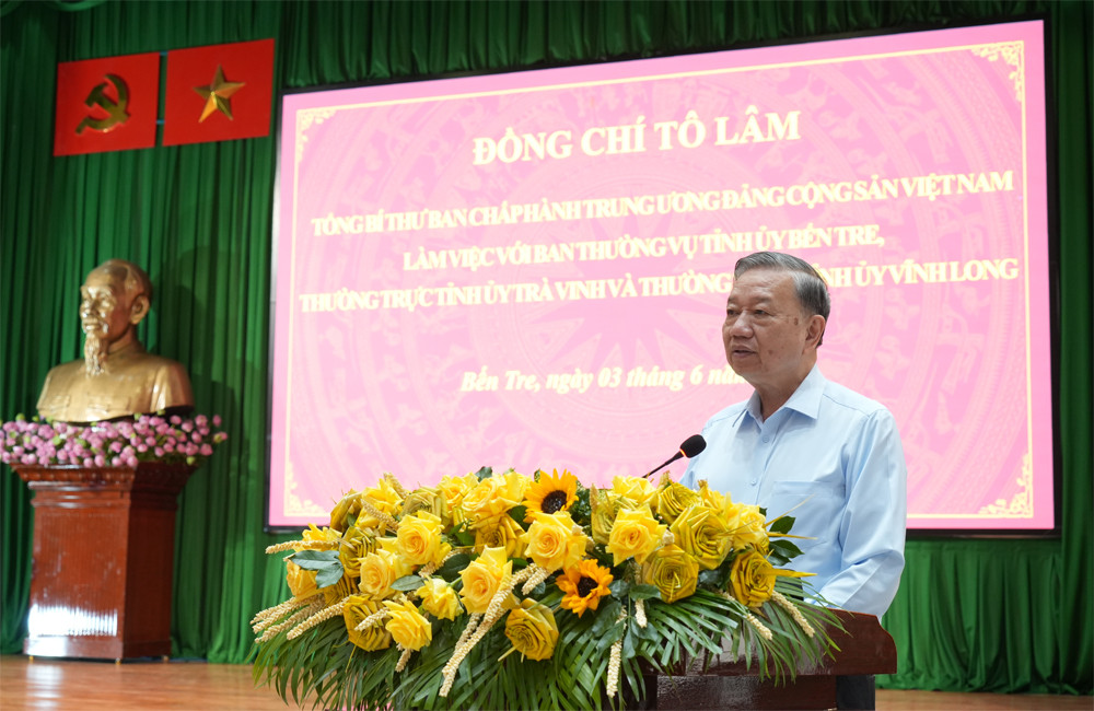 Tổng Bí thư Tô Lâm phát biểu tại buổi làm việc. (Ảnh: Phương Thảo)