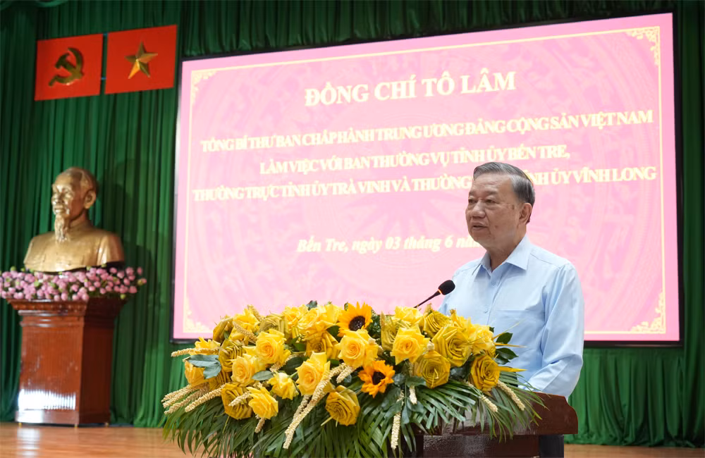 Tổng Bí thư Tô Lâm phát biểu tại buổi làm việc. (Ảnh: Phương Thảo)