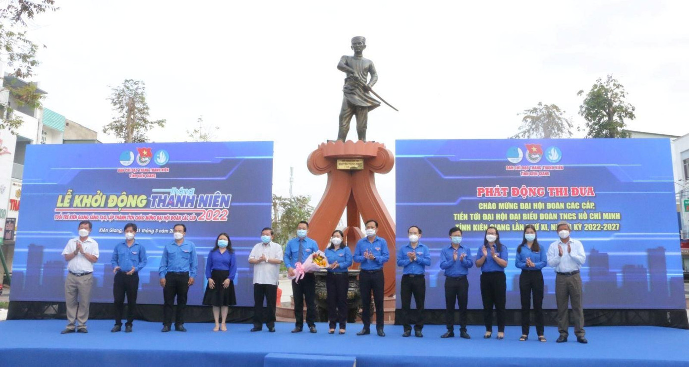 Tỉnh đoàn Kiên Giang khởi động Tháng thanh niên 2022. - Ảnh: TĐ KG