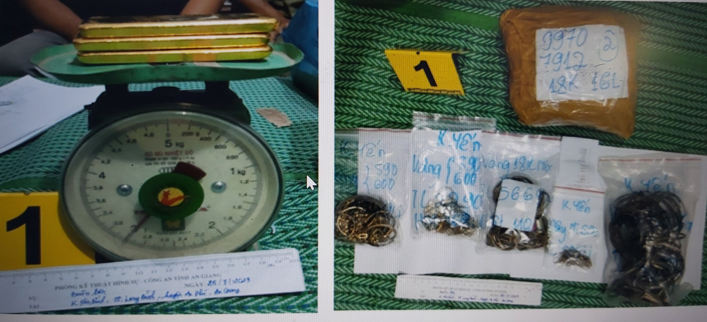 Tang vật công an thu giữ. Ảnh: CA AG Tang vật công an thu giữ. Ảnh: CA AG