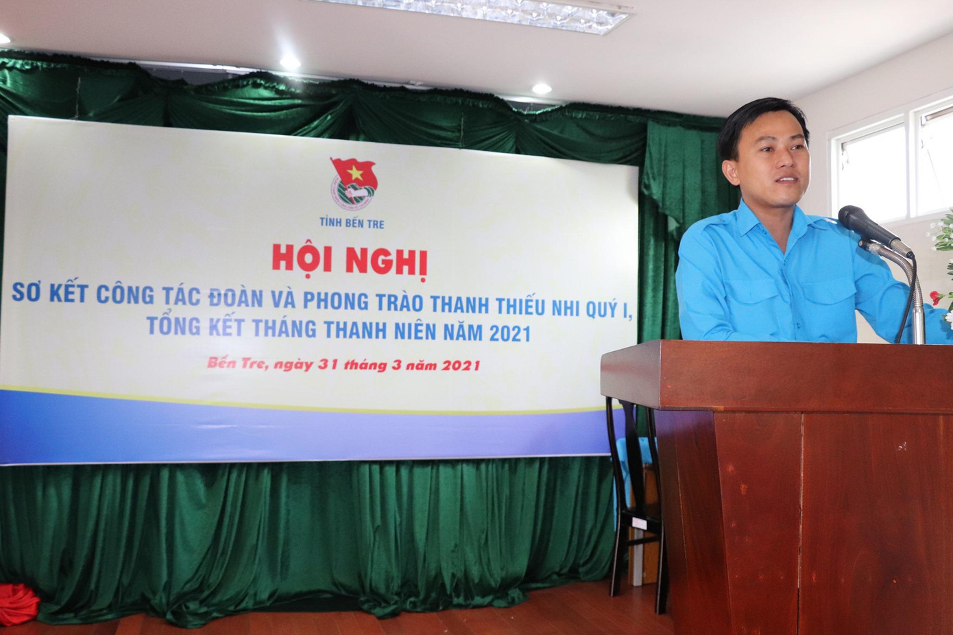 Anh Hà Quốc Cường, Bí thư Tỉnh đoàn Bến Tre phát biểu Anh Hà Quốc Cường, Bí thư Tỉnh đoàn Bến Tre phát biểu