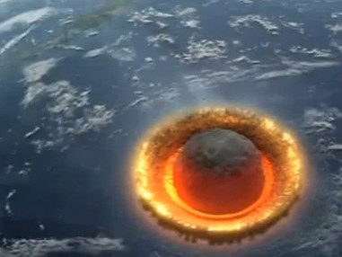 Hình minh họa hành tinh hư cấu Nibiru sắp va chạm với trái đất. Ảnh: YouTube