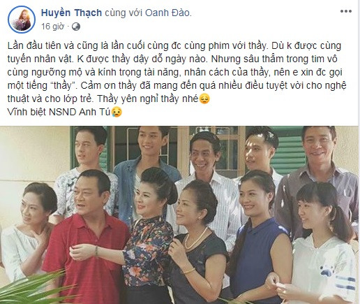 Xót xa những dòng tiễn biệt NSND Anh Tú của nghệ sĩ Việt ảnh 9