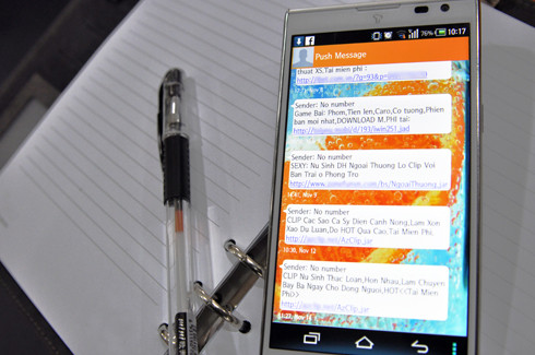 Hàng năm có vài chục tỷ tin nhắn rác được gửi tới các thuê bao di động. Ảnh: Anh Quân