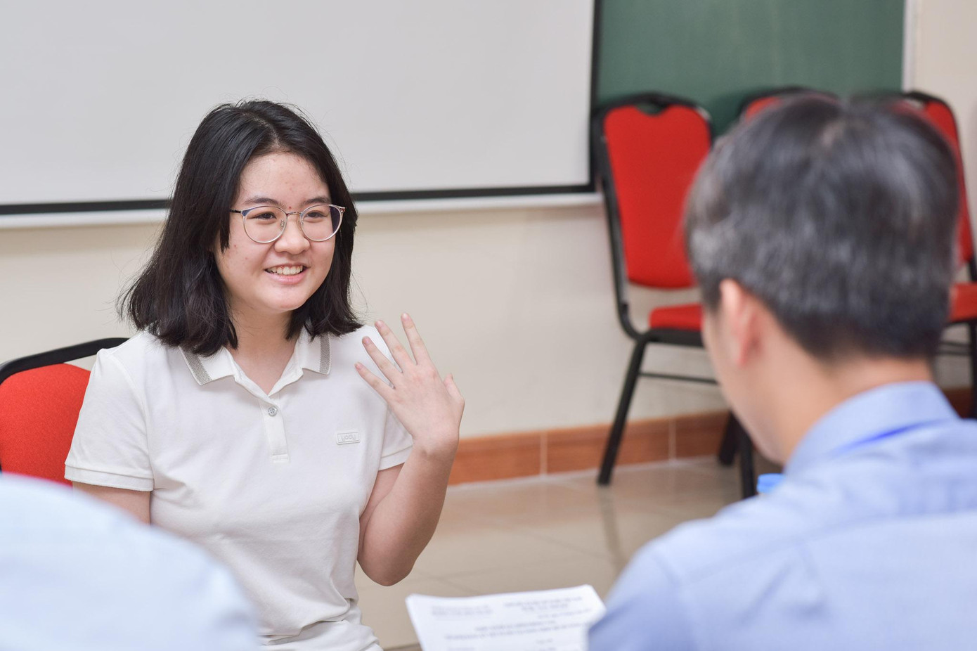 Thí sinh trả lời phỏng vấn tại Trường Đại học Bách khoa Hà Nội sáng nay Thí sinh trả lời phỏng vấn tại Trường Đại học Bách khoa Hà Nội sáng nay