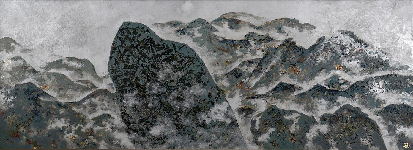 Mây núi. Tranh: Triệu Khắc Tiến. Mây núi. Tranh: Triệu Khắc Tiến.