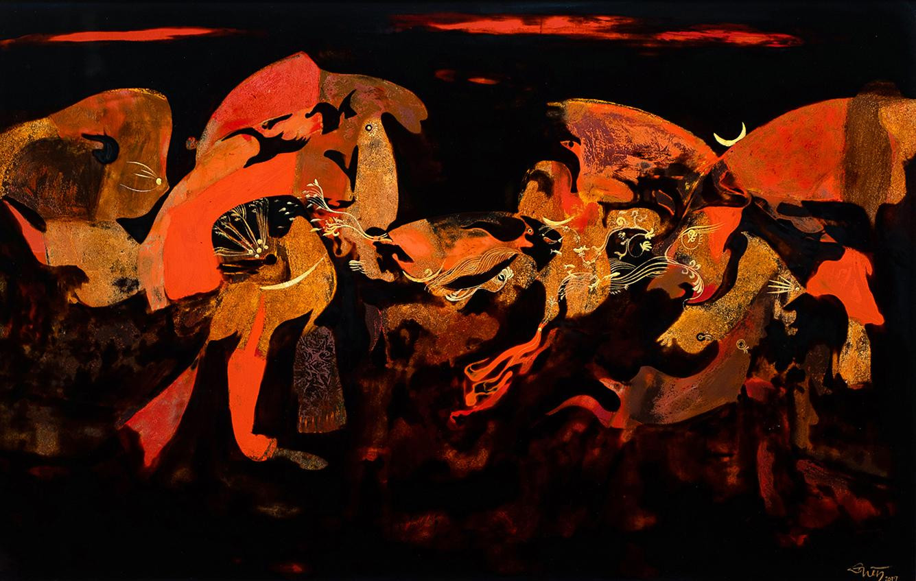 Hội Bồng lai. Tranh: Triệu Khắc Tiến. Hội Bồng lai. Tranh: Triệu Khắc Tiến.