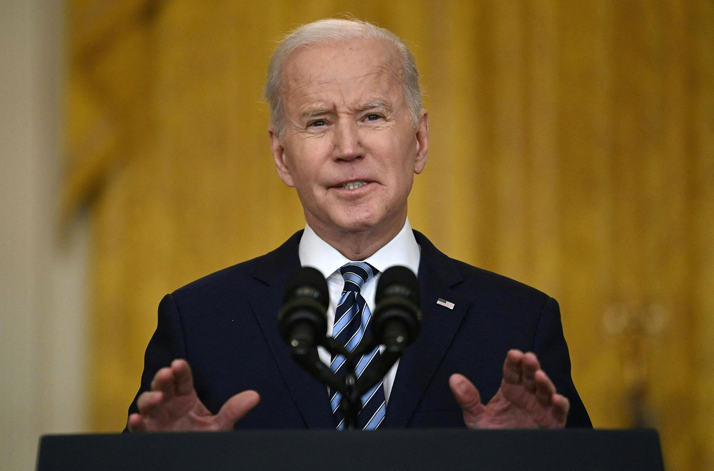 Tổng thống Mỹ Joe Biden phát biểu trước khi Nga tấn công Ukraine ngày 24/2. Ảnh: Getty Images. Tổng thống Mỹ Joe Biden phát biểu trước khi Nga tấn công Ukraine ngày 24/2. Ảnh: Getty Images.