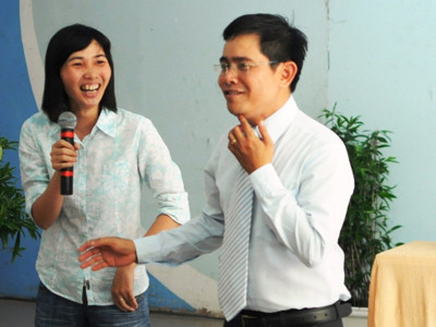 Học viên diễn tại Nhà văn hóa TN TPHCM	Ảnh: Q.H