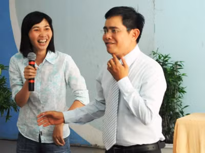 Học viên diễn tại Nhà văn hóa TN TPHCM	Ảnh: Q.H