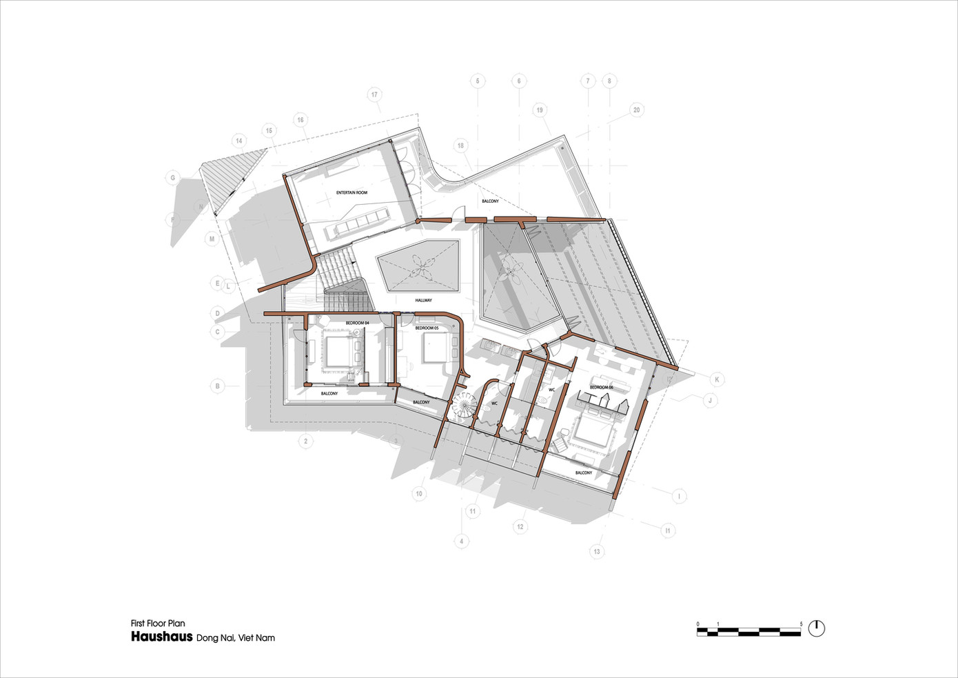 Từ bếp có thể kết nối trực tiếp với phòng ngủ, phòng khách và phòng giải trí mà không cần đi qua bất kỳ không gian đệm nào khác.
