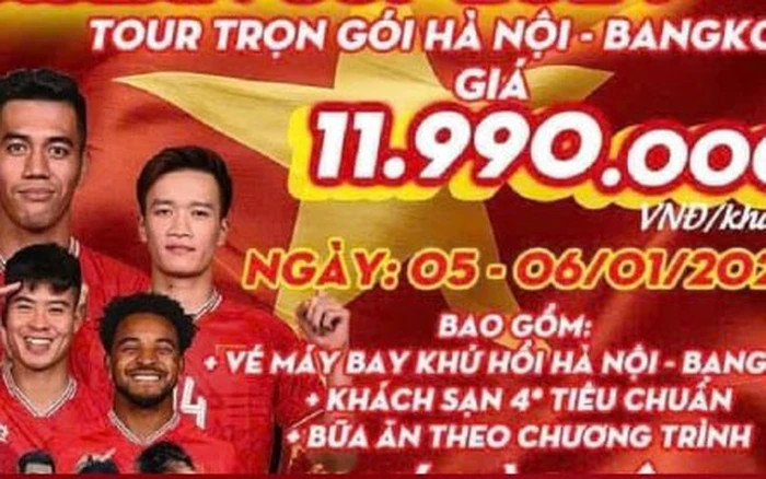 Hình ảnh quảng cáo một tour đi cổ vũ bóng đá phổ biến. Ảnh: Facebook.