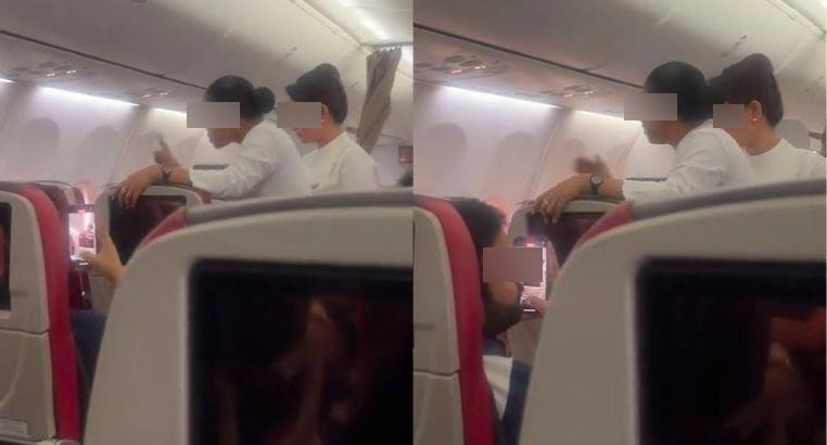 Người phụ nữ Việt khiến chuyến bay bị chậm cất cánh vì không chịu cài dây an toàn. Ảnh: Cắt từ màn hình Tiktok.