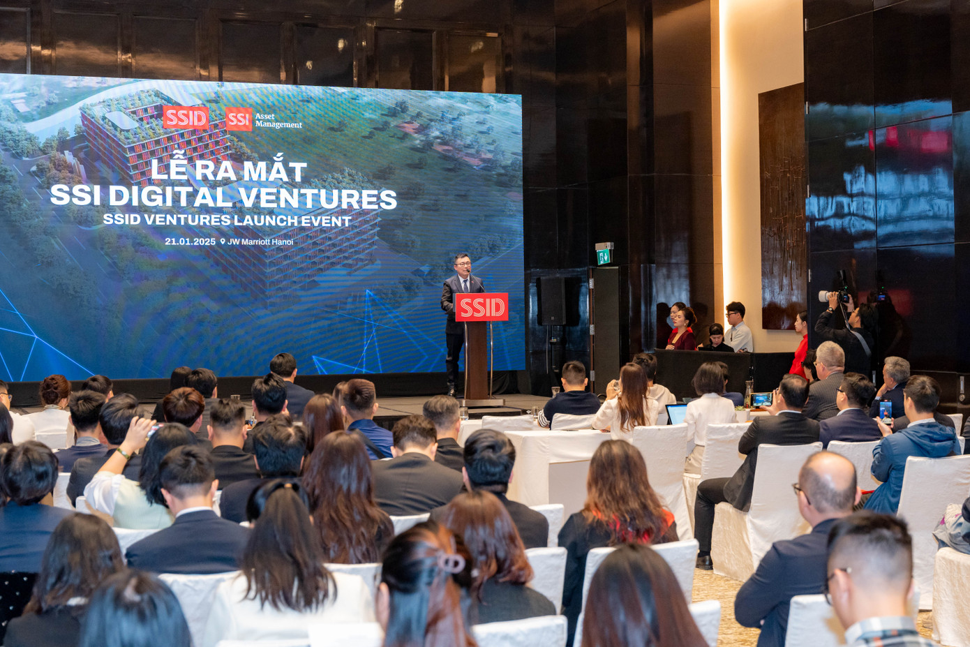 Toàn cảnh lễ ra mắt quỹ chuyên đầu tư vào start-up công nghệ và tài sản số mang tên SSI Digital Ventures. Ảnh: SSI.