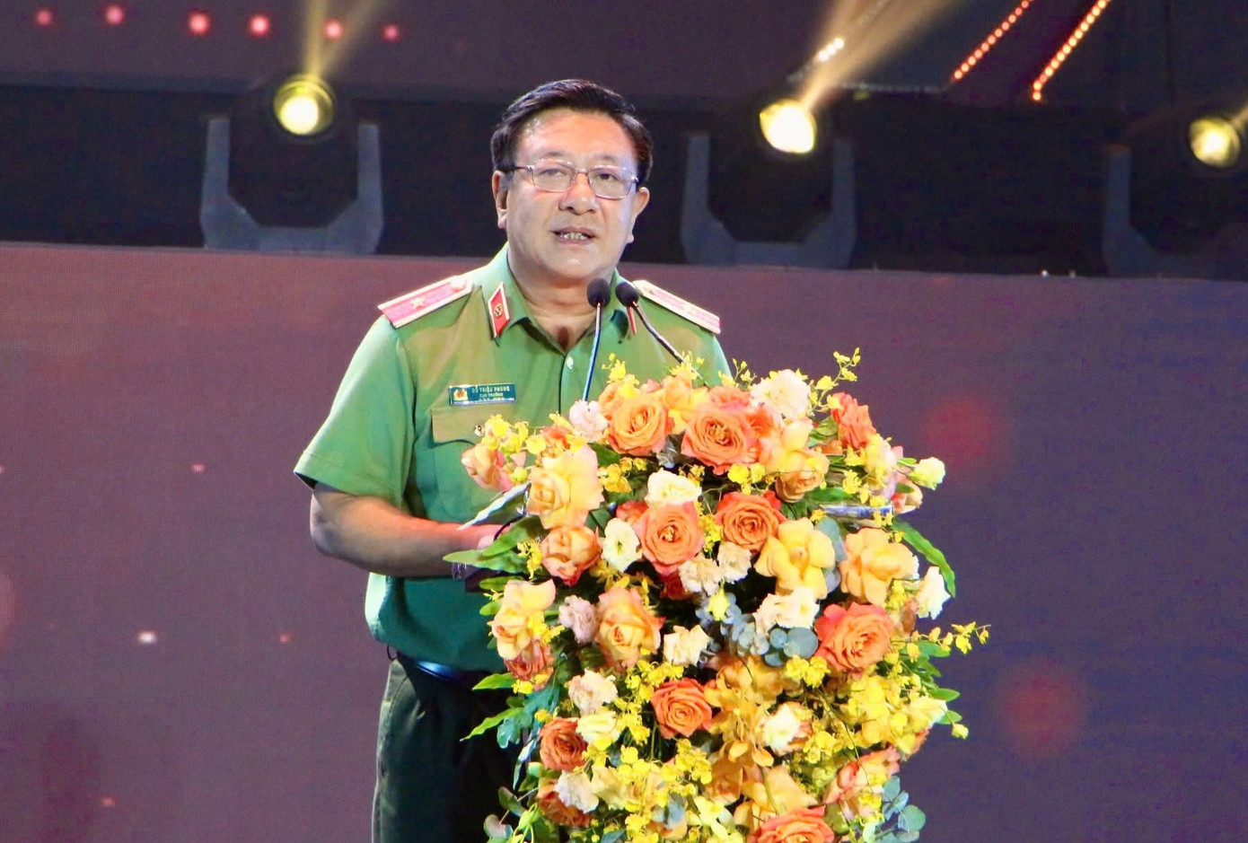 Thiếu tướng Đỗ Triệu Phong - Cục trưởng Cục Truyền thông CAND, phát biểu tại lễ bế mạc.