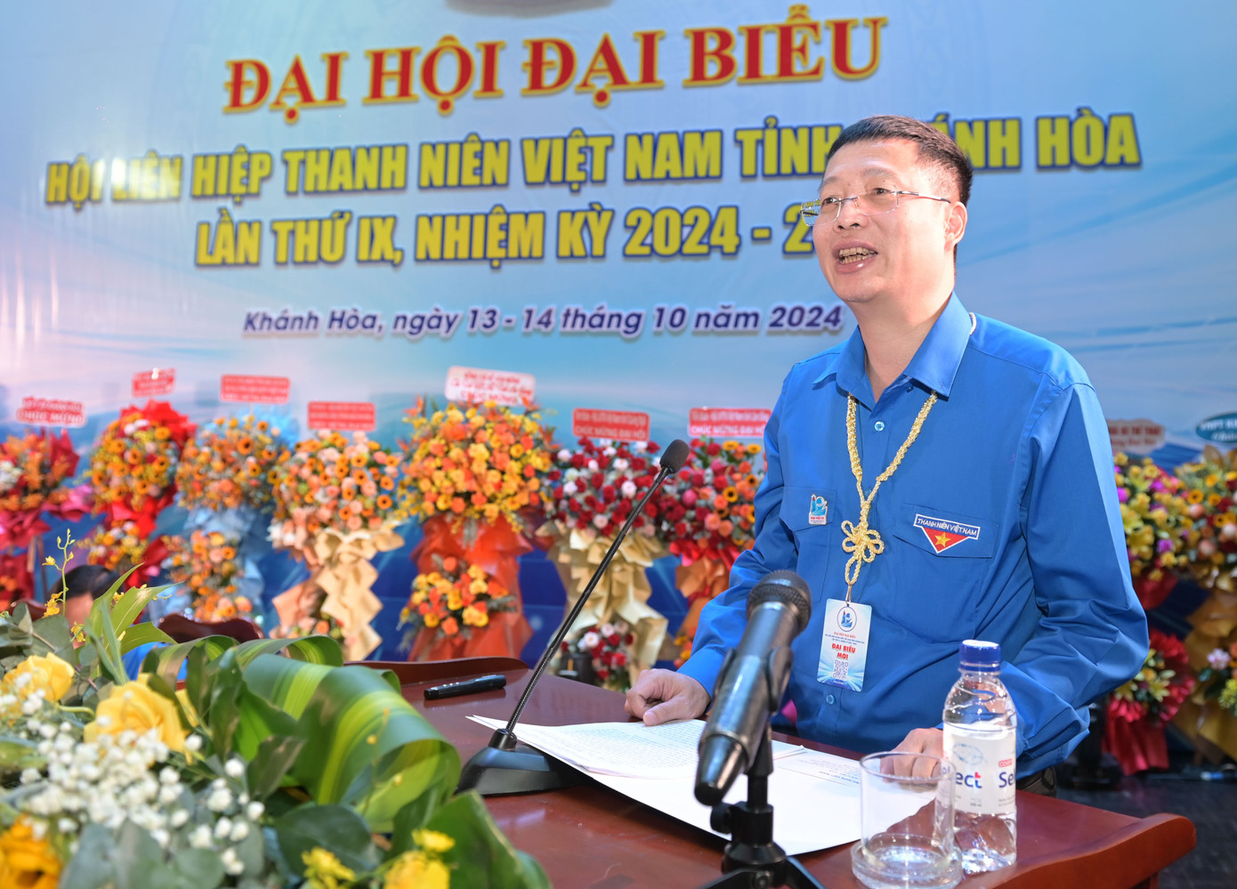 Anh Trần Việt Hưng phát biểu chỉ đạo tại Đại hội Hội LHTN Việt Nam tỉnh Khánh Hòa.