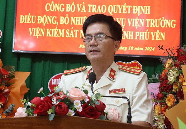 Ông Phạm Trung Thuận phát biểu nhận nhiệm vụ Viện trưởng Viện KSND tỉnh Phú Yên. Ông Phạm Trung Thuận phát biểu nhận nhiệm vụ Viện trưởng Viện KSND tỉnh Phú Yên.