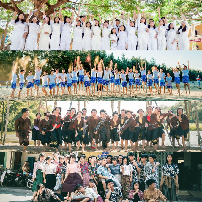 Bộ ảnh kỷ yếu lưu giữ kỷ niệm tươi đẹp thời cấp 3 của "đại gia đình A1" (Ảnh: NVCC).