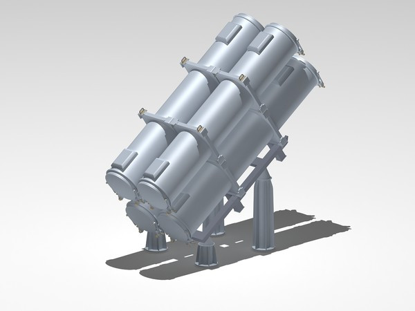 Mô phỏng 3D tên lửa Kh-35 và bệ phóng tên lửa gắn trên chiến hạm. Mô phỏng 3D tên lửa Kh-35 và bệ phóng tên lửa gắn trên chiến hạm
